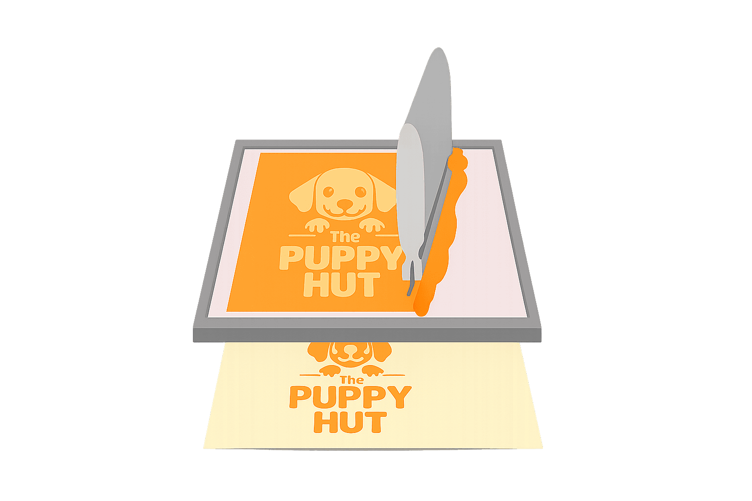 Simplified diagram of how screen printing works