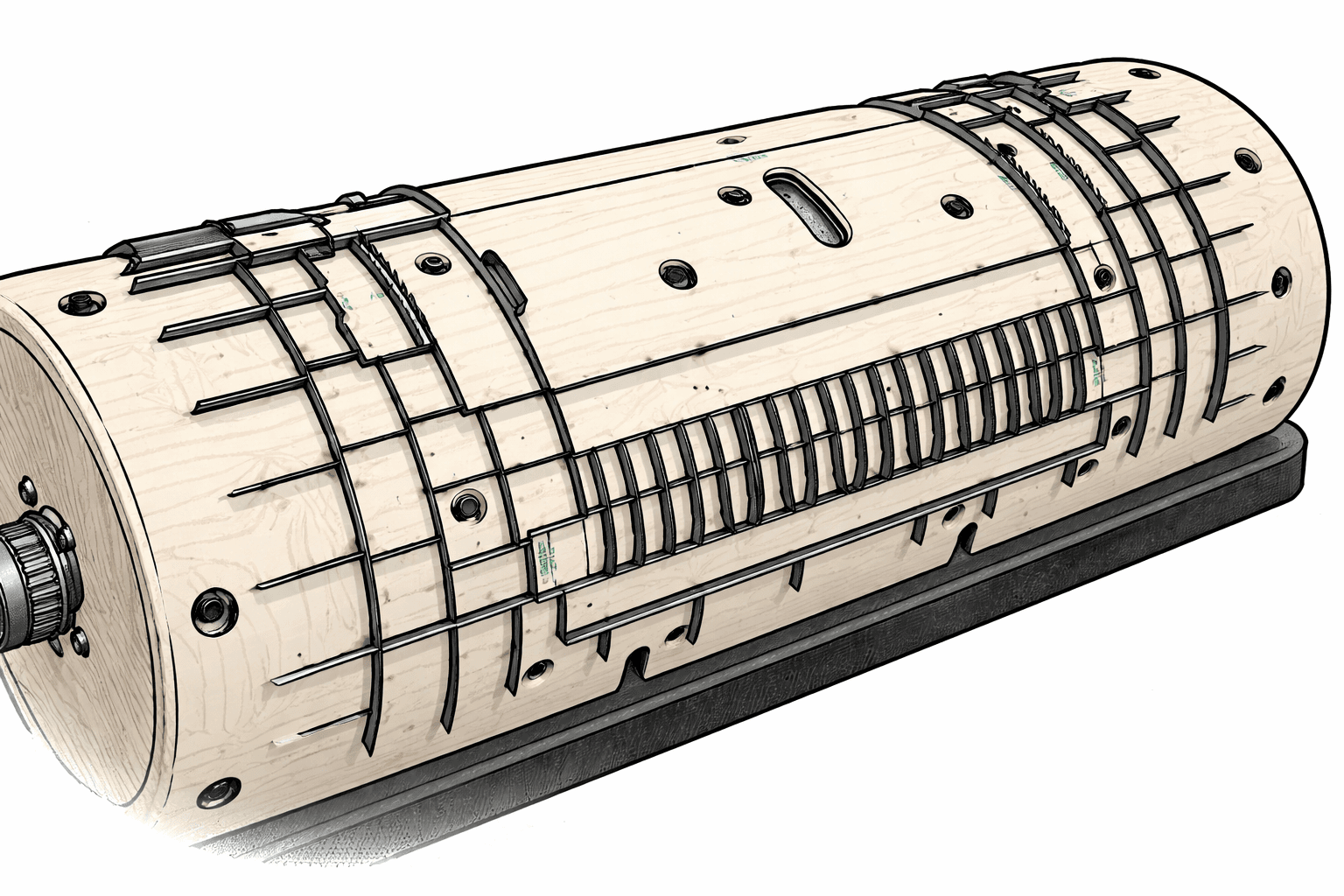 Cutting die showing blades